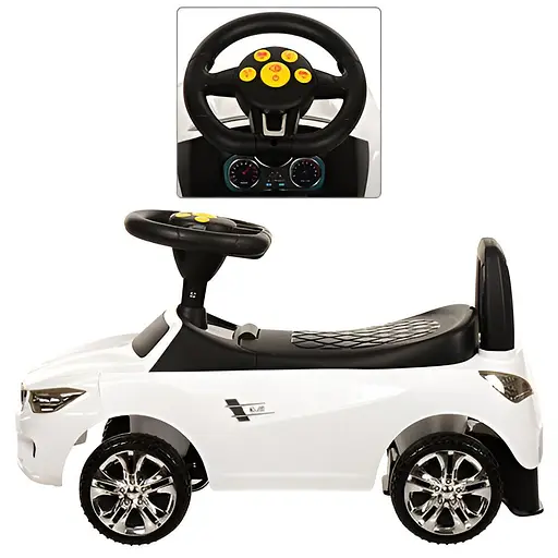 Дитяча каталка-толокар Bambi Racer з музикою та світлом біла (M 3147B-1) - фото 2