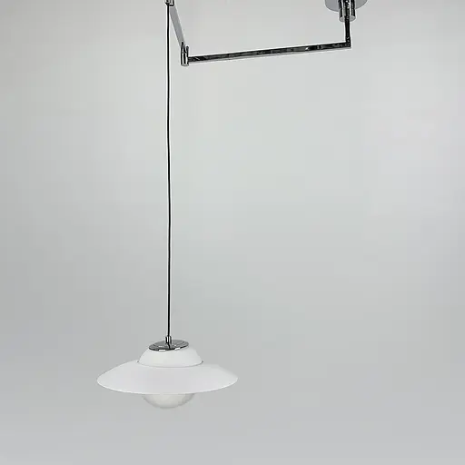 Регулюючий підвісний світильник в хромовому корпусі з білим обводком Line.F YG 88/1 CH+WH - фото 5