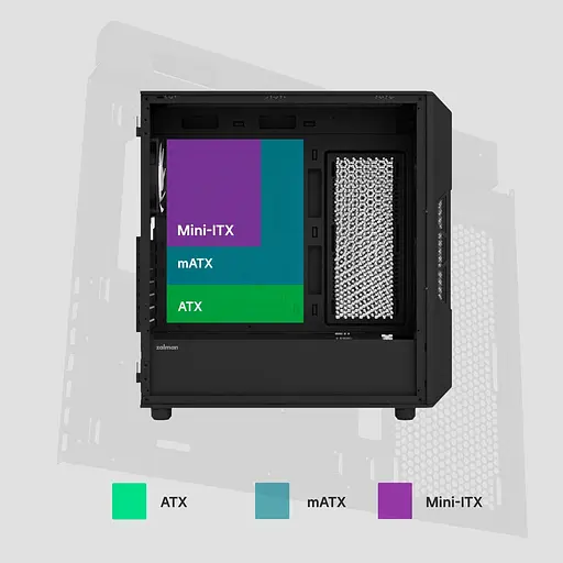 Корпус Zalman I3 Neo V2 Tempered Glass без БЖ Black (I3NEOV2BLACK) - фото 15