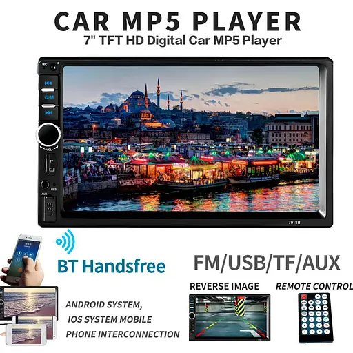 Автомагнитола 2Din 7018G 7010B Экран 7 дюймов сенсорный USB, SD, FM, Bluetooth - фото 6