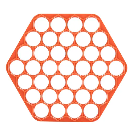 Пластикова пельменниця шестикутна форма для приготування пельменів) Ø23 см, Kitchette Помаранчевий 83289 - фото 4