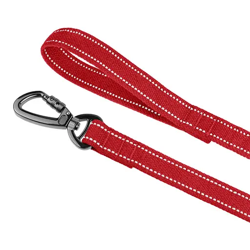 Поводок для собак Barksi Сotton с карабином на замке 300x3.2 см красный - фото 2