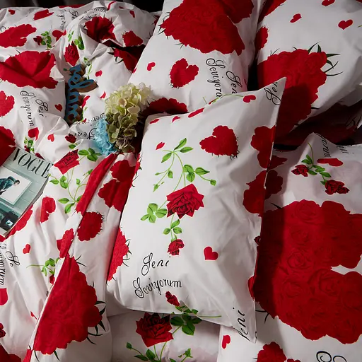 Комплект постільної білизни Moon&Star Бязь Gold Люкс Scarlet Romance Полуторний Євро 160х220наволочки 4х50х70 - фото 7