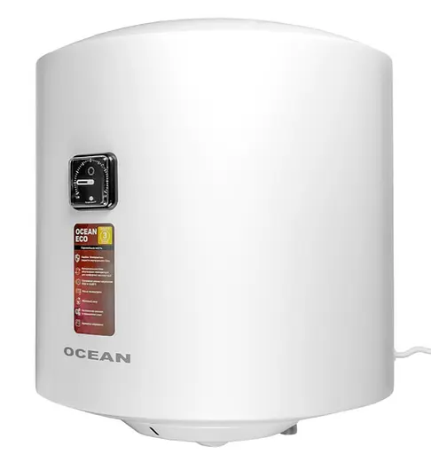 Водонагреватель Ocean FLAT 50 л, 1500 Вт, мокрый ТЭН, цилиндрический, вертикальный, белый (RZRS 50M-5 ETWT ECO) - фото 2