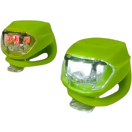 Ліхтар блимавка комплект Good Bike Silicon LED в силіконовому корпусі 2 шт. зелені (92325Green-IS)