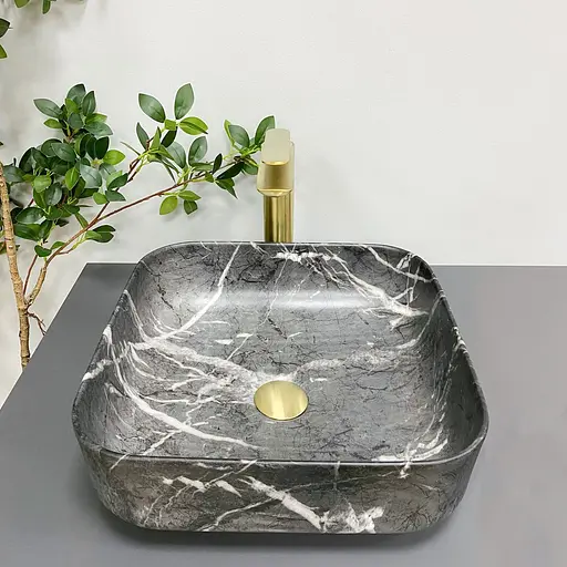 Умивальник VBI Alghero black onyx matt накладний VBI-013303, Чорний матовий - фото 3