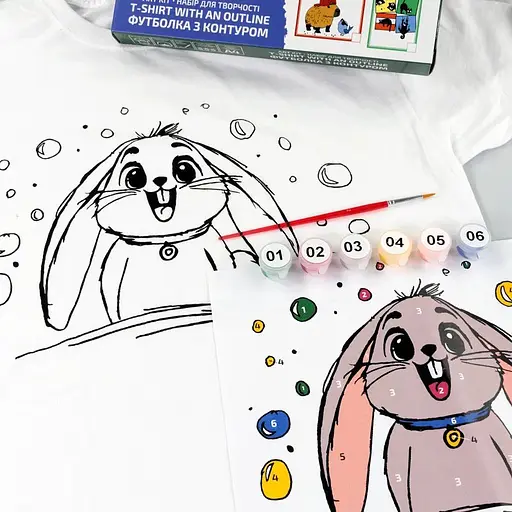 Набір футболка-розмальовка Rosa Talent Funny Вunny бавовна 100% розмір XS - фото 4