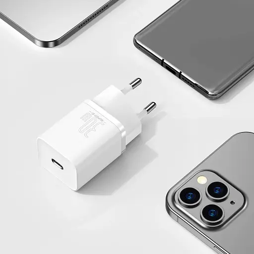 Зарядний пристрій для Apple серій 8 12 Baseus Super Si 20 W USB-C (CCSUP-D02) білий - фото 3