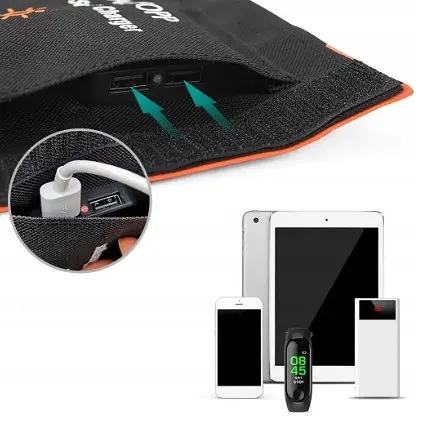 Солнечная панель Solar panel Y11020U 21W + 2xUSB Зарядное устройство (Черный) - фото 4
