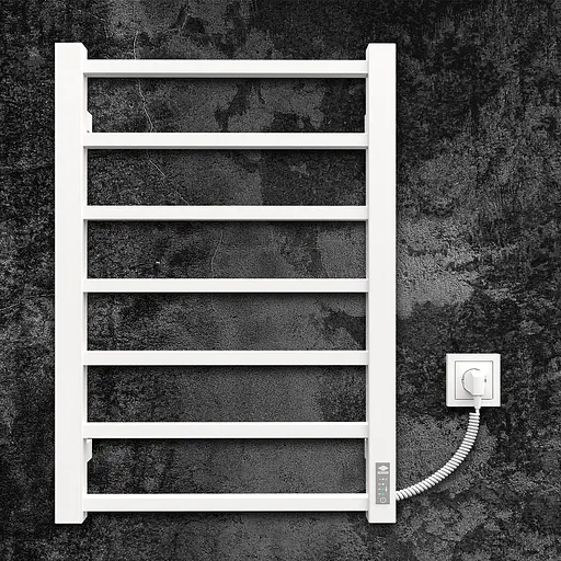 Электрический полотенцесушитель Kosser Лофт 700x500 ER тайм. белый ДЛФ01ERW, Белый матовый, Правое - фото 2