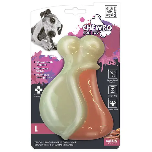 Игрушка жевательная Чубо голень с ароматом бекона для собак M-Pets Chewbo Leg Bacon Clean Dental - 15,3x9,3x4,1 см