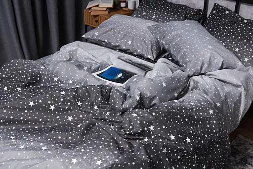 Комплект постельного белья Moon&Star Микросатин Premium Starry Night евро 200х220 наволочки 4х50х70 - фото 8