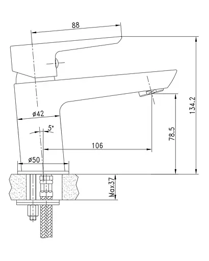 Змішувач для умивальника Imprese Breclav 05245 Хром - фото 2