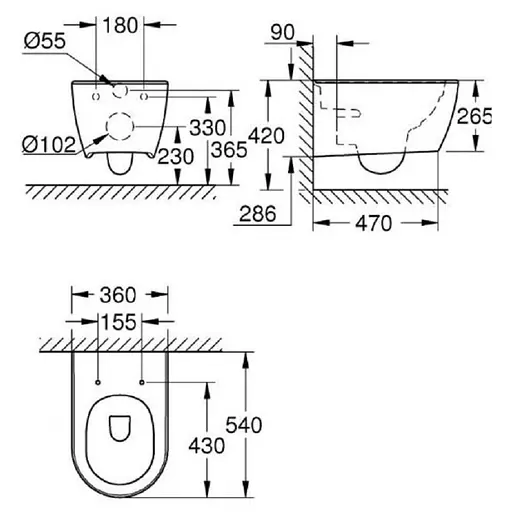 Унитаз подвесной Grohe Essence 3957100H, Белый - фото 3