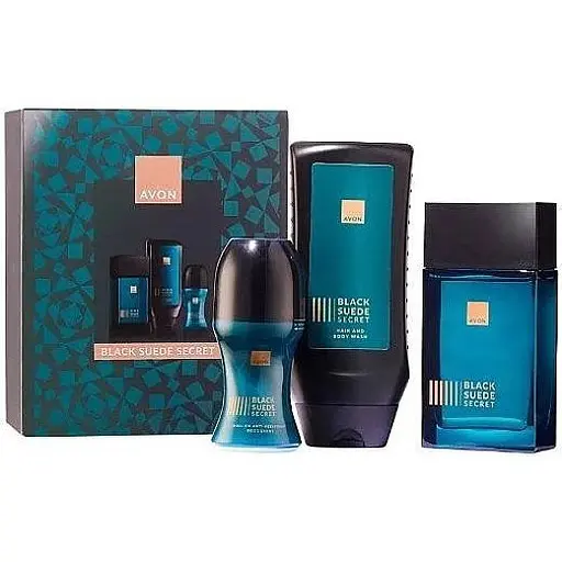 Набір Avon Black Suede Secret для Нього (edt/75ml + sh/gel/250ml + deo/roll/50ml) (158511388) - фото 1