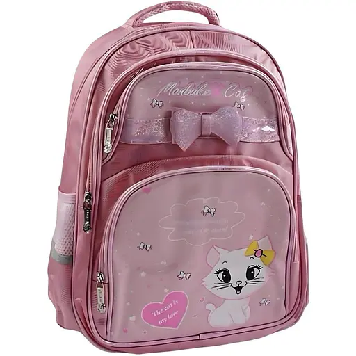 Школьный рюкзак Bambi 3 в 1 C 72820 с принтом котенок, пенал и сумка в комплекте