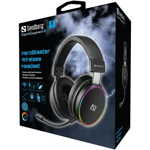 Игровая гарнитура Sandberg HeroBlaster Bluetooth Led Headset Black - фото 5