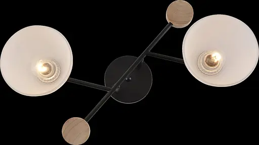 Люстра стельова V XA1528/2 BK+WOOD - фото 3