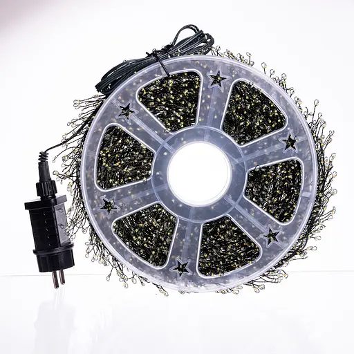 Новорічна гірлянда кімнатна роса 100 м 3000 LED Хвойна лапа зелений провід Жовтий Garlando D3000L100MGY - фото 6