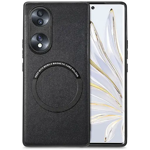 Чeхол Phone Case Car Magnetic Holder Leather for Honor 90 (Black)