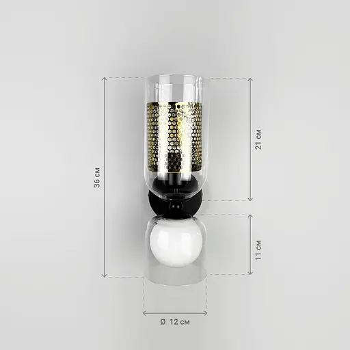 Незвичайне бра із двостороннім світлом 36х12 см Line F Арт. WJ1803/2 - фото 7