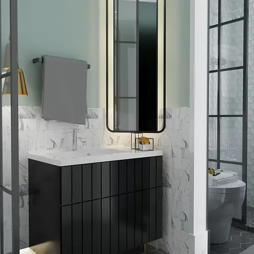 Раковина матова врізна Amidicon Techno 80 800x450 з литого каменю TECHNO_80_MAT, Білий матовий - фото 9