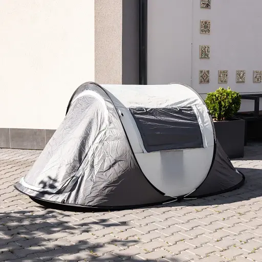 Палатка Lugi LU-030BE Pop-Up двухместная 245*145*100 см с автоматическим каркасом серый - фото 2