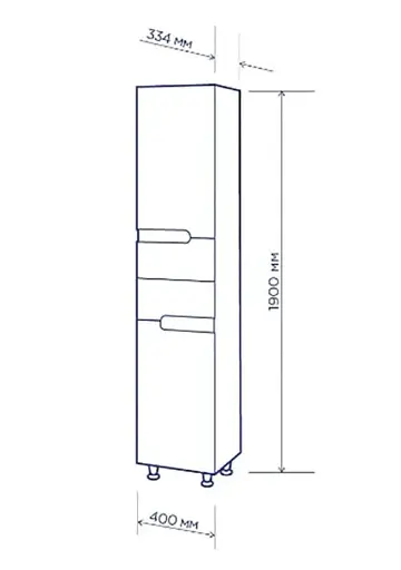 Пенал с корзиной для белья ПиК Симпл правый 40 см Белый 30412 - фото 3