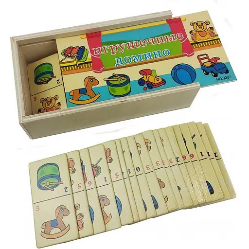Деревянная игрушка Домино в пенале MD 2482 Игрушки - фото 1