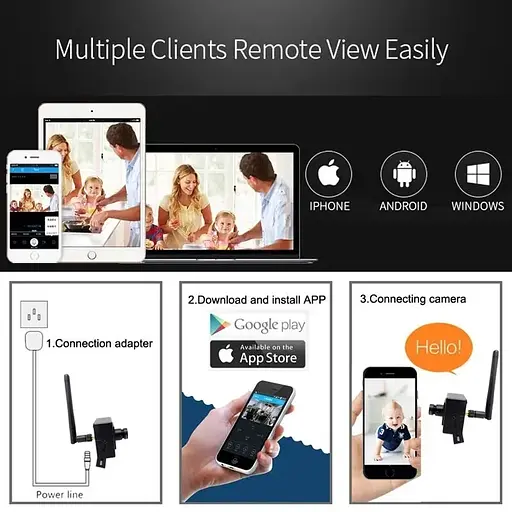 Мини wifi камера с датчиком движения и микрофоном Jienuo 407SW, 2 мегапикселя HD1080P, металлическая - фото 8
