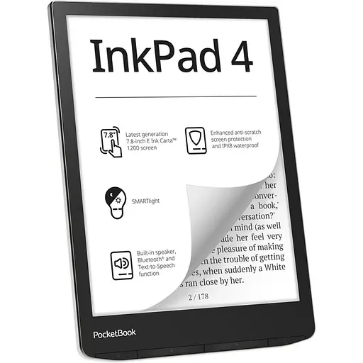 Електронна книга з підсвічуванням PocketBook 743G InkPad 4 Stundust Silver (PB743G-U-CIS) - фото 2