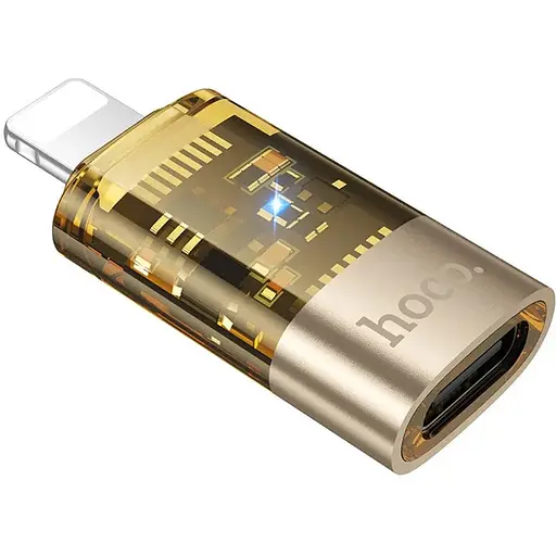 Адаптер LED Hoco UA38A Type-C to LED золотистий