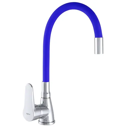 Змішувач для кухні Zerix SOP7 146 із синім гнучким виливом ZX2655 Хром - фото 1