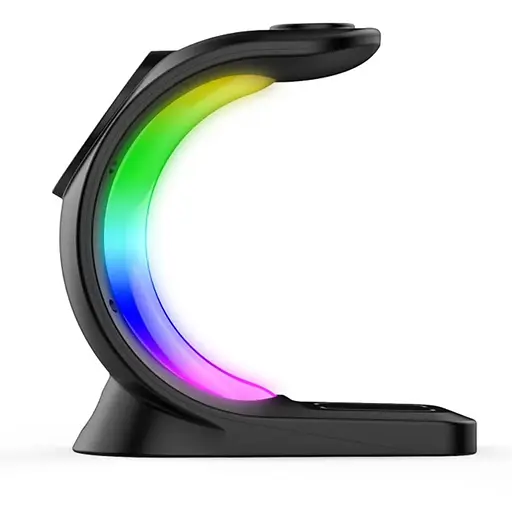 Бездротова док-станція 3в1 T17 3in1 15W+5W+3.5W чорна - фото 1