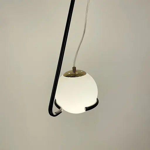 Подвес с белым плафоном и черной металлической обводкой | Line F | Арт. Y401-200 BK - фото 3