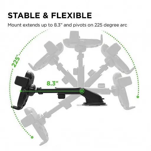 Автодержатель-зарядка iOttie Easy One Touch Wireless Fast Charging Dash Windshield Mount HLCRIO134AM - фото 2