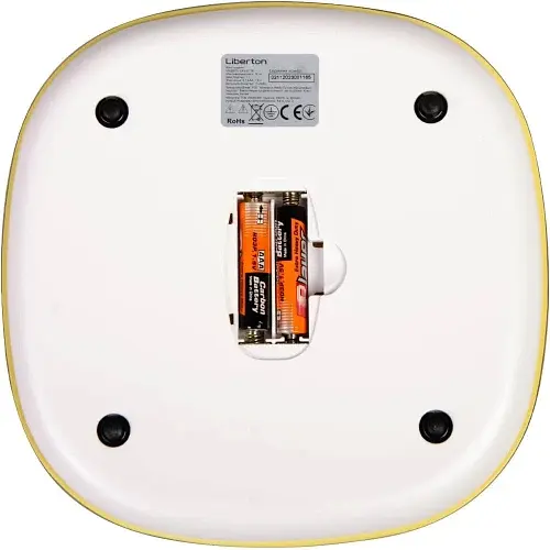 Ваги кухонні Liberton LKS-0718, Yellow, до 10 кг, дисплей, тарокомпенсація, автовідключення, індикатор перевантаження, батарейка: 2*ААА у комплекті - фото 5