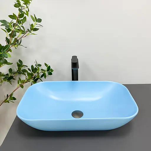 Умивальник VBI Avezzano blue matt накладний VBI-014403, Синий - фото 4