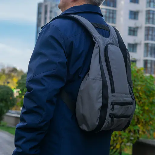 Рюкзак-антивор OOLOO Капля 45х27х14 см, темно-серый 657/497 - фото 7