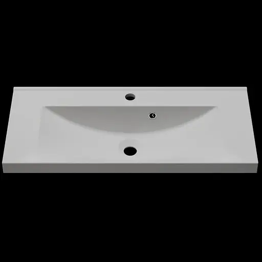 Раковина глянцева врізна Amidicon Scif 80 800x350 з литого каменю SCIF_80_HL, Білий - фото 1