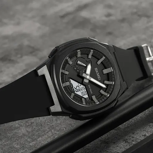 Наручний годинник чоловічий 2091BKGYWT Black-Grey White Skmei acs0030298 - фото 4