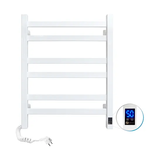Электрический полотенцесушитель Navin Авангард 480x600 Sensor левосторонний с таймером, белый 12-028153-4860, Белый матовый, Левое, Электронный - фото 5