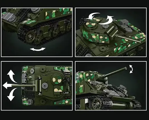 Конструктор танк на радіокеруванні Mould King M4 Sherman Tank  Technik військова техніка для дорослих та дітей 950 деталей - фото 3