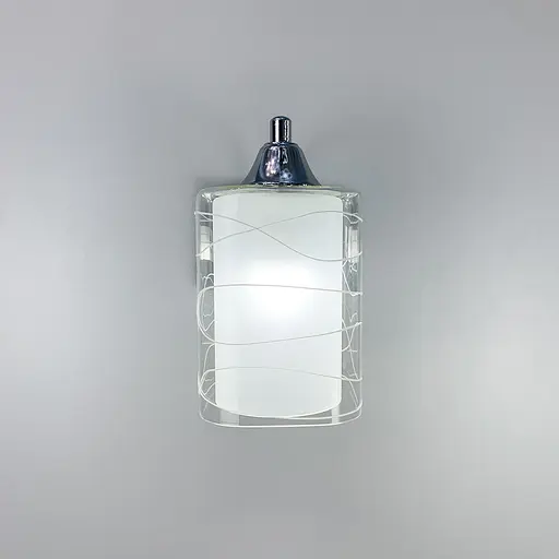 Бра в чорному корпусі на 1 плафон Line F 126/1 CR+BK+WT - фото 2