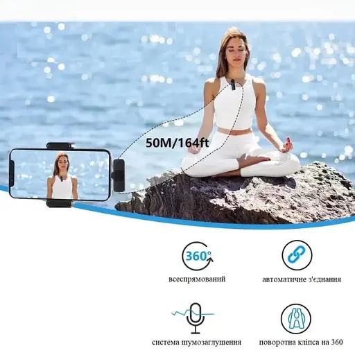 Профессиональный беспроводной микрофон Boya BY-V2 Lightning 2 шт. Black (18871) - фото 3