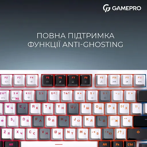 Клавіатура GamePro Asgard Valhalla 75% Exploded QLAB Orange Switches (MK160W Pro) - фото 5