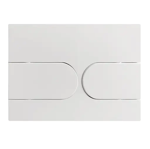 Панель змиву Koer KT-0604-03 240x160x10mm пластикова, кнопка закруглена KR5322, Білий - фото 2