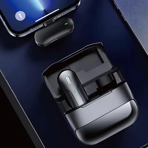 Петличный беспроводной микрофон WIWU Wi-WM001 Wireless mini microphone (Type-C) Black - фото 3