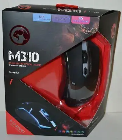 Ігрова комп'ютерна оптична провідна миша Marvo M310 із різнобарвним підсвічуванням Чорна - фото 3