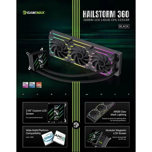 СВО GameMax HAILSTORM 360 BK (HAILSTORM 360 BK) - фото 13